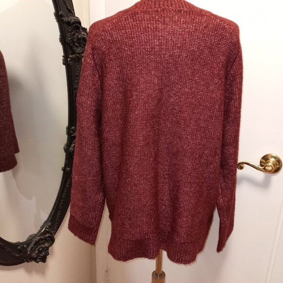 Banana Republic Sweater Burgundy Heather Size L  /B8 - Picture 6 of 9